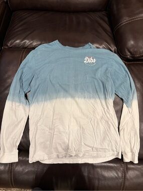 Dibs Two-Tone Blue & White Long Sleeve Tee